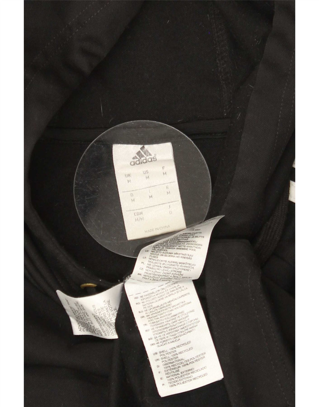 Pulover Adidas pentru bărbați cu glugă, mediu negru, poliester color bloc