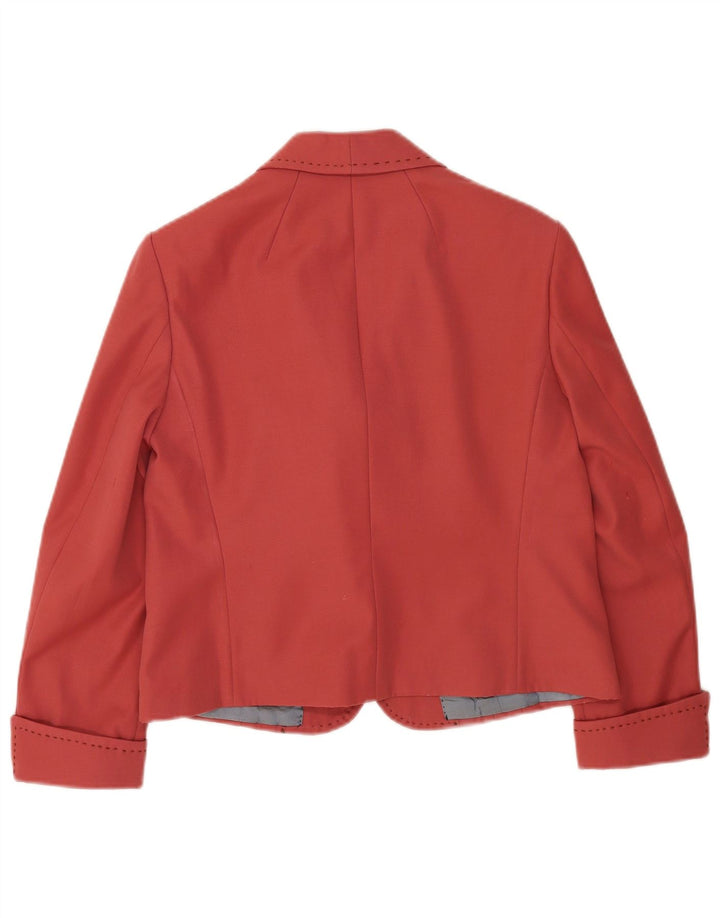 Jachetă vintage pentru femei cu 2 nasturi, UK 14, roz mediu