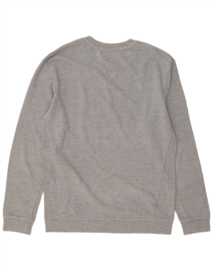 Pulover pentru bărbați Zara, cu gât crew, XL, bumbac gri