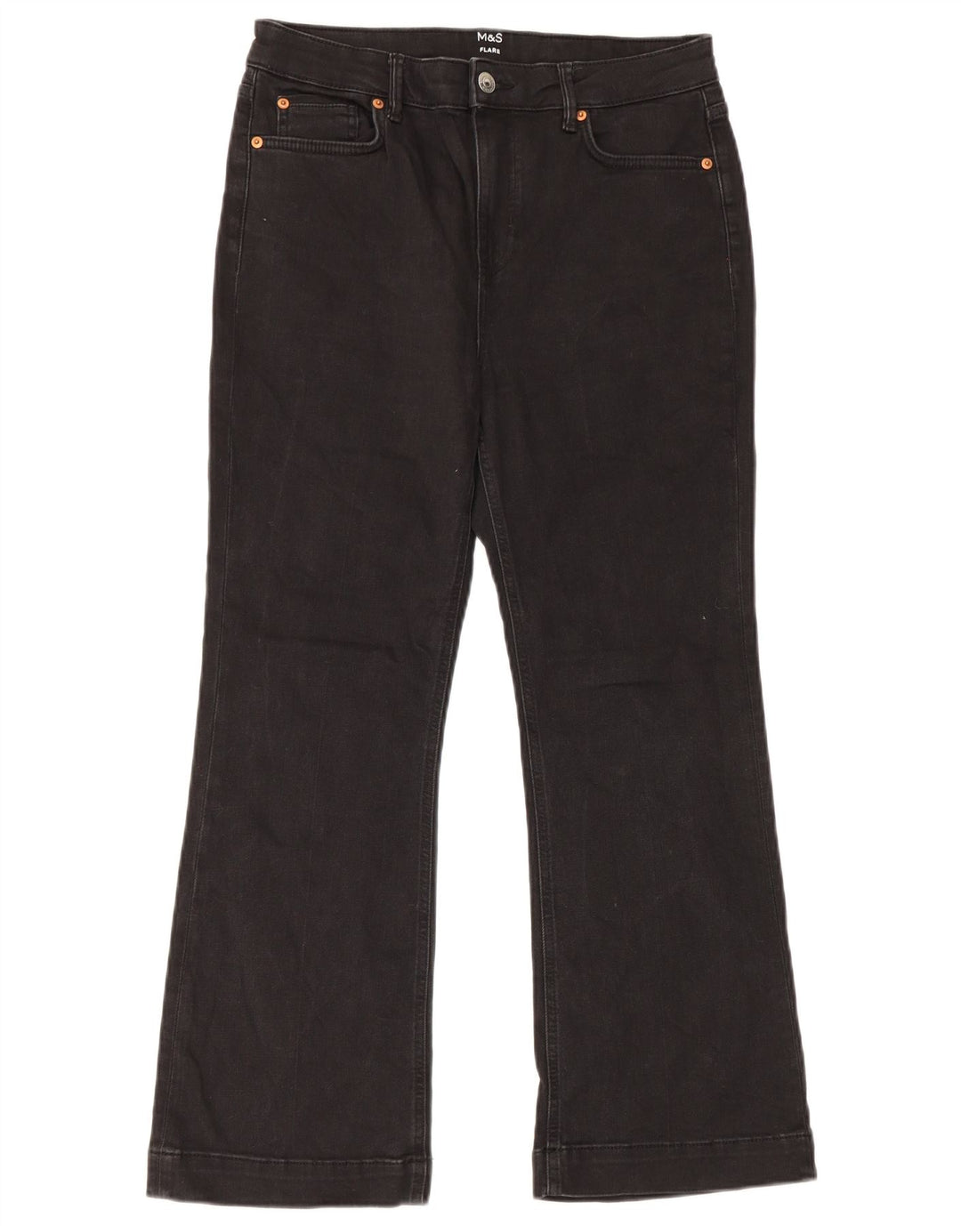 Blugi evazați pentru femei Marks & Spencer UK 14 Large W32 L27 Bumbac negru