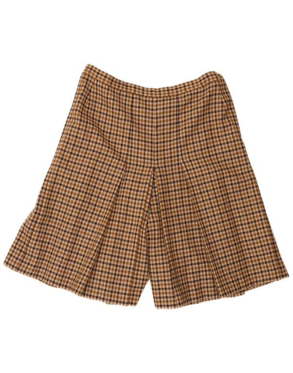Pantaloni scurți casual vintage pentru femei cu talie înaltă W30 maro mediu Houndstooth