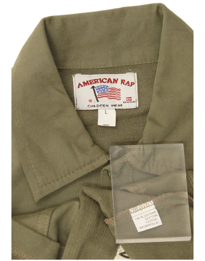 Cămașă cu grafică pentru femei VINTAGE US 10 Large Kaki Bumbac