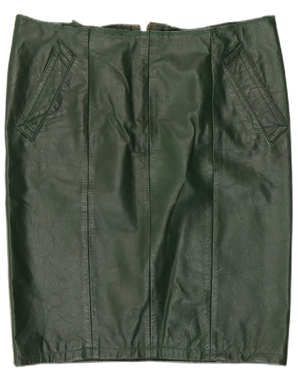 Fusta de piele pentru femei VINTAGE W36 XL verde