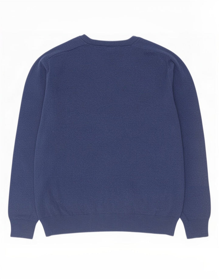 Pulover pentru bărbați Bench cu decolteu în V, XL, bumbac, albastru