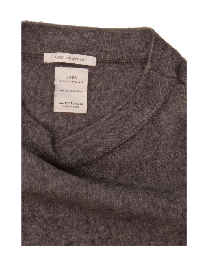ZARA Girls Oversized Turtle Neck Jumper Sweater 11-12 Years Grey Vintage Zara and Second-Hand Zara from Messina Hembry 