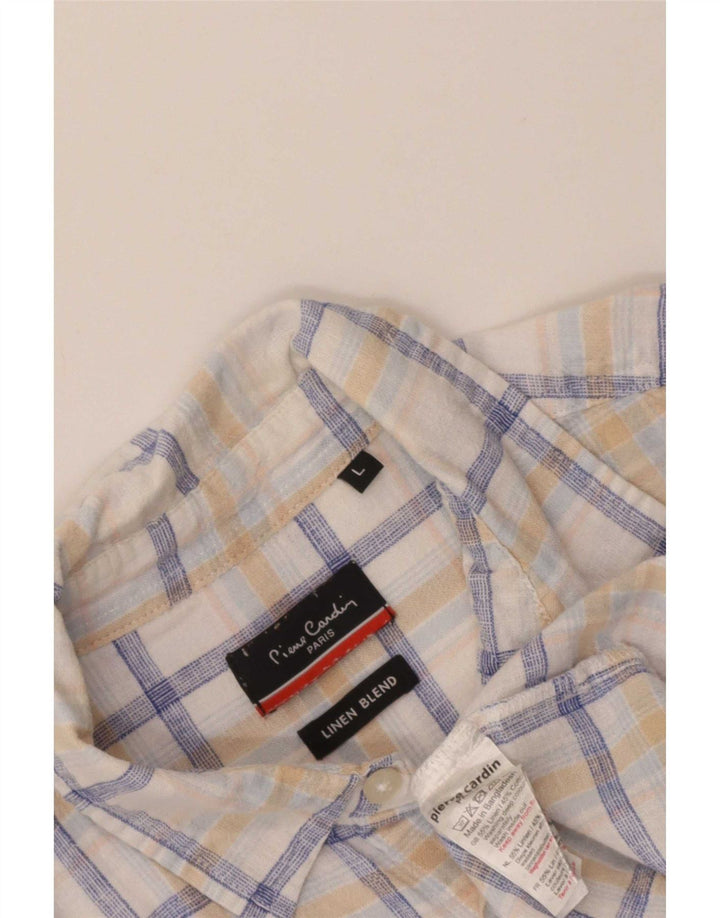 Cămașă cu mânecă scurtă pentru bărbați Pierre Cardin, bumbac cu carouri albe mari