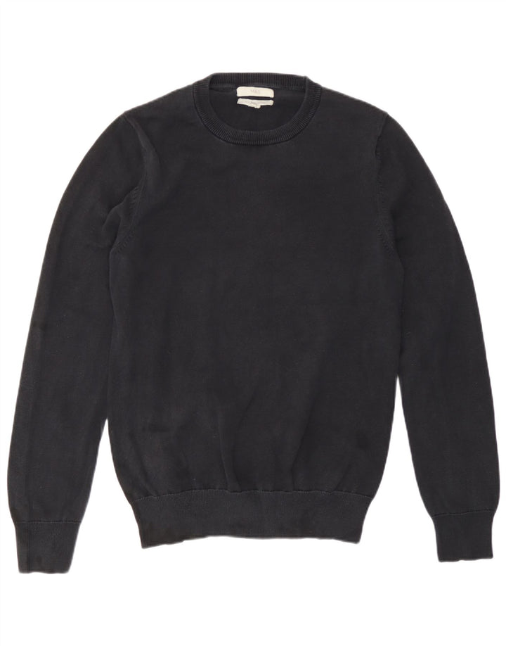 Pulover pentru bărbați Marks & Spencer cu gât crew pulover mic din bumbac bleumarin