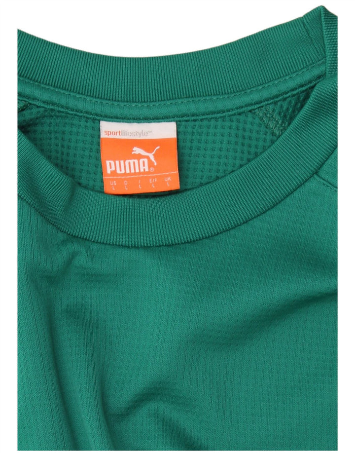 Pulover pentru bărbați PUMA Pulover mare verde, poliester color bloc