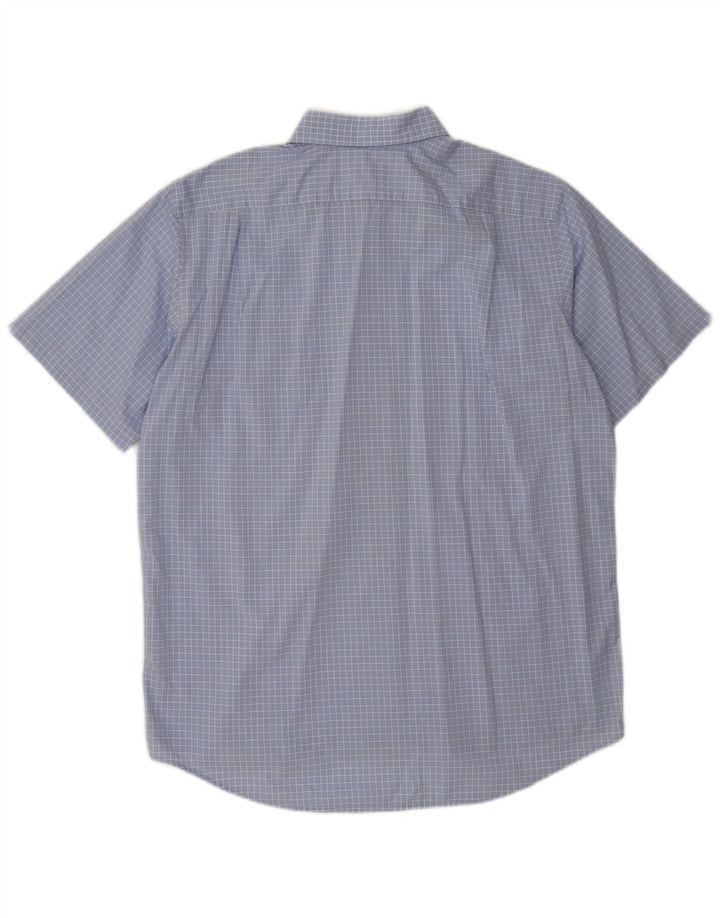 Cămașă cu mânecă scurtă pentru bărbați Lacoste Mărimea 43 XL Blue Check