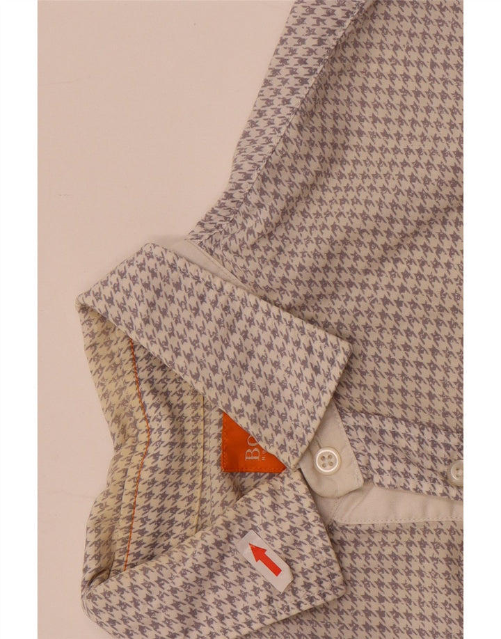 Cămașă Hugo Boss Slim Fit pentru bărbați, alb, picioare de găină