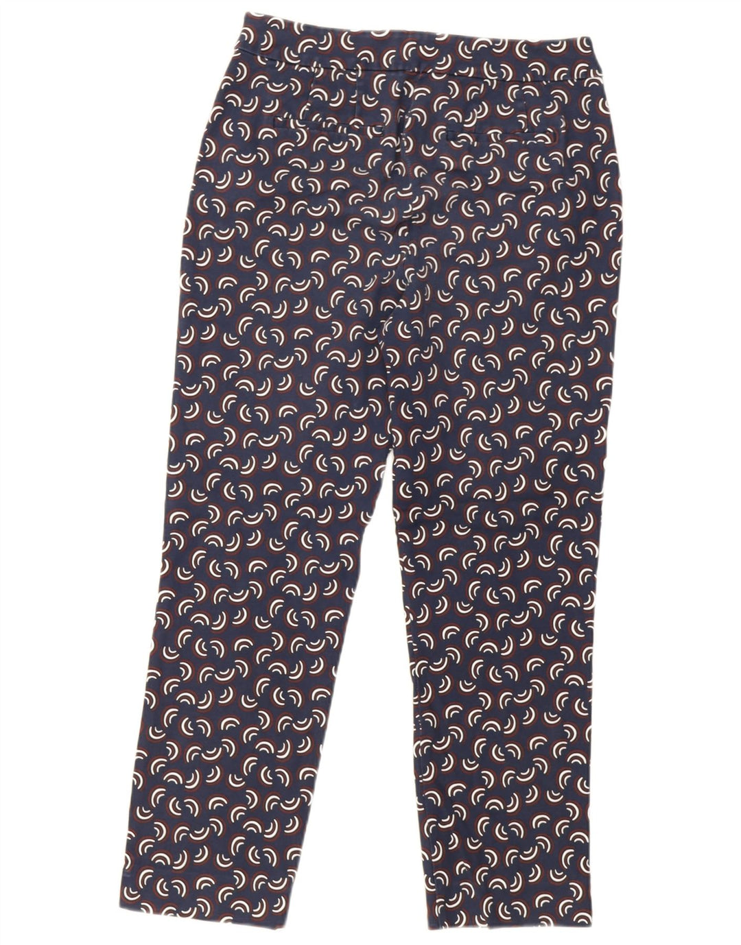 Pantaloni chino cu model abstract Boden pentru femei UK 12 Medium L30 L27 Bleumarin