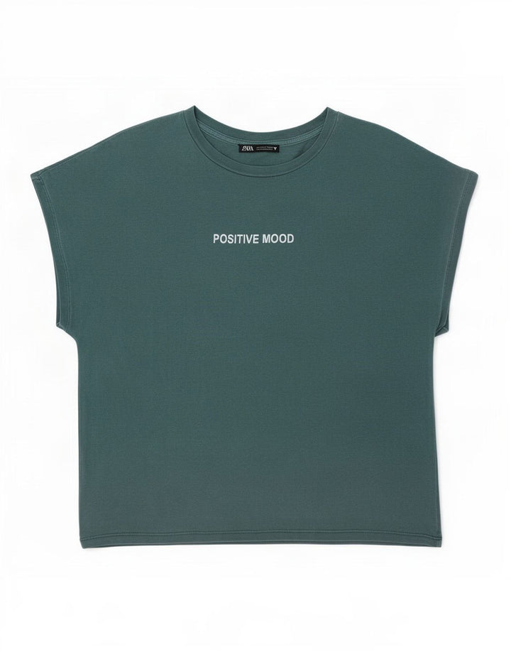 Tricou cu grafic pentru femei Zara Mic verde