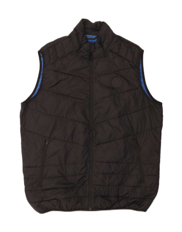 Gilet căptușit pentru bărbați JACK & JONES UK 42 XL Negru