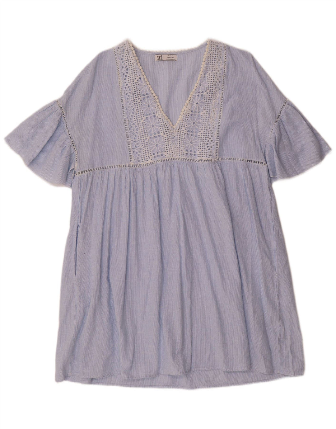 Rochie ZARA Femei Schift UK 14 Medium Blue Pinstripe