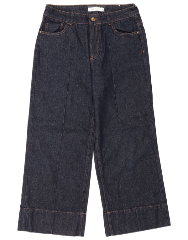 Blugi largi pentru femei Zara EU 40 Medium L30 L27 Bumbac bleumarin