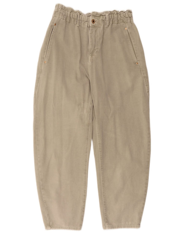 Pantaloni Capri conici pentru femei cu talie înaltă Zara EU 40 Mediu L30 L23 Bej