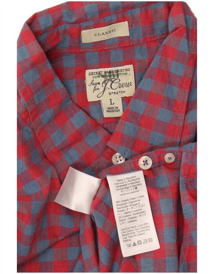 Cămașă clasică pentru bărbați J. CREW, mare, roșu, din bumbac