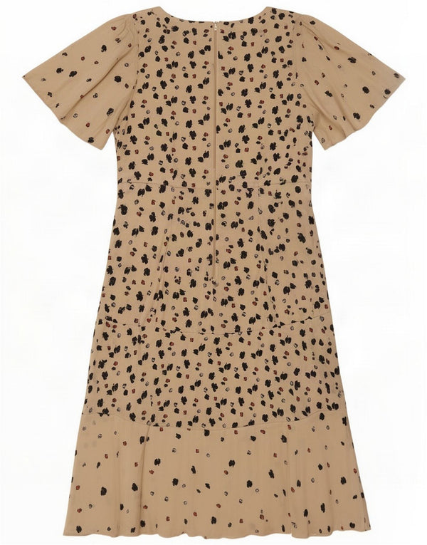 French Connection Womens Maxi Dress UK 10 Small Beige Floral Viscose
