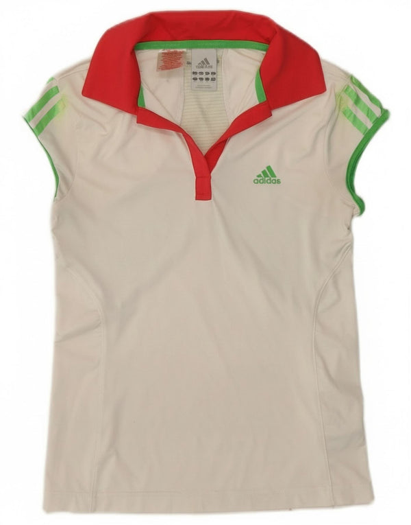 Tricou Polo Adidas Fete Climacool 13-14 Ani Alb Poliester Sport