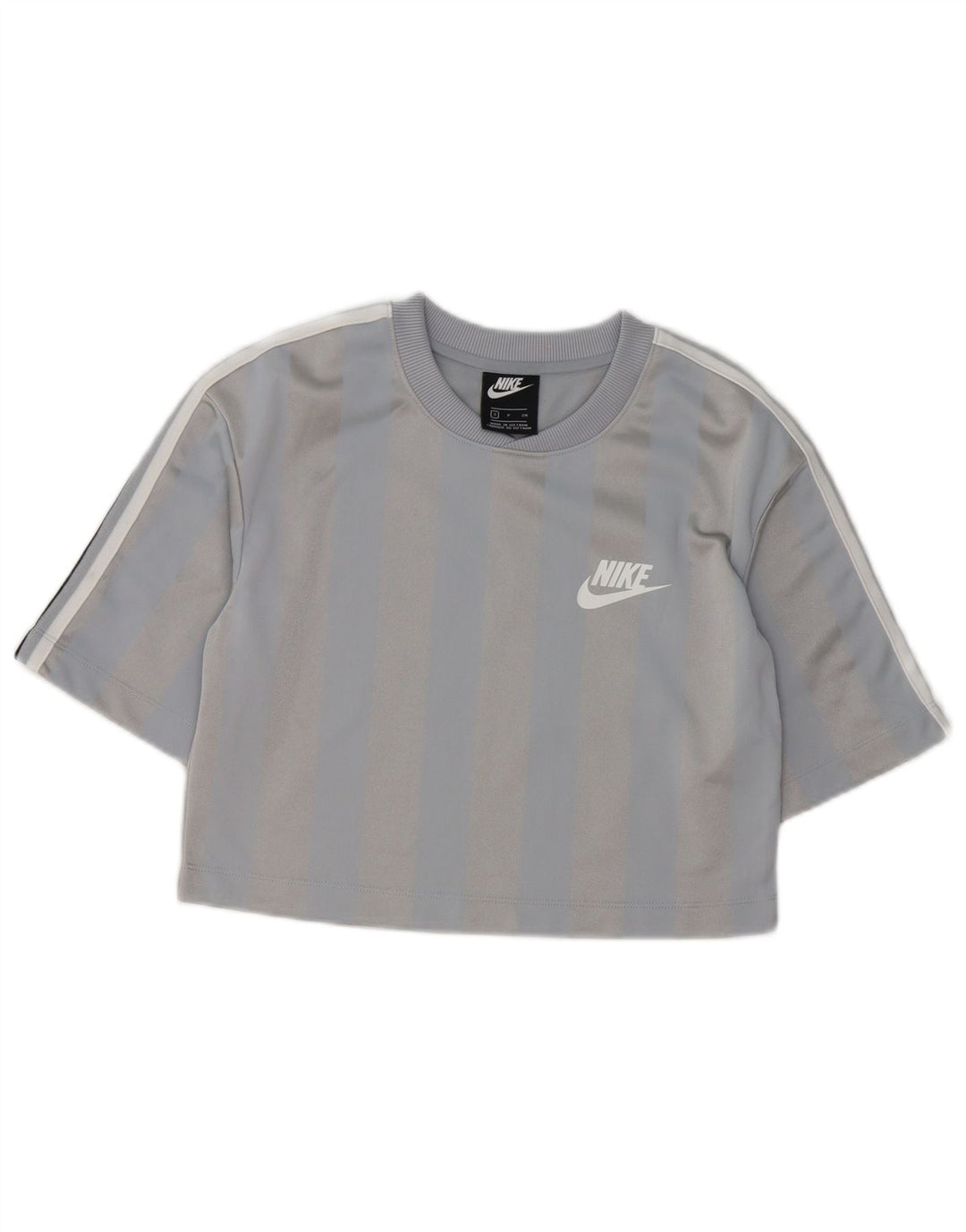 Tricou pentru femei Nike Crop Top UK 10 Poliester cu dungi gri mici