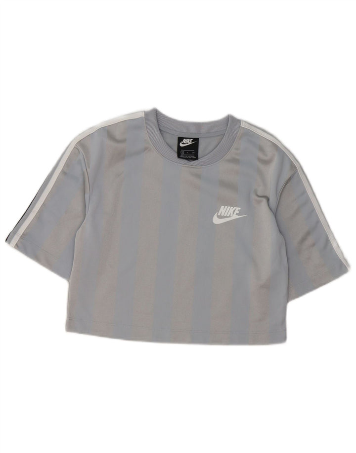 Tricou pentru femei Nike Crop Top UK 10 Poliester cu dungi gri mici
