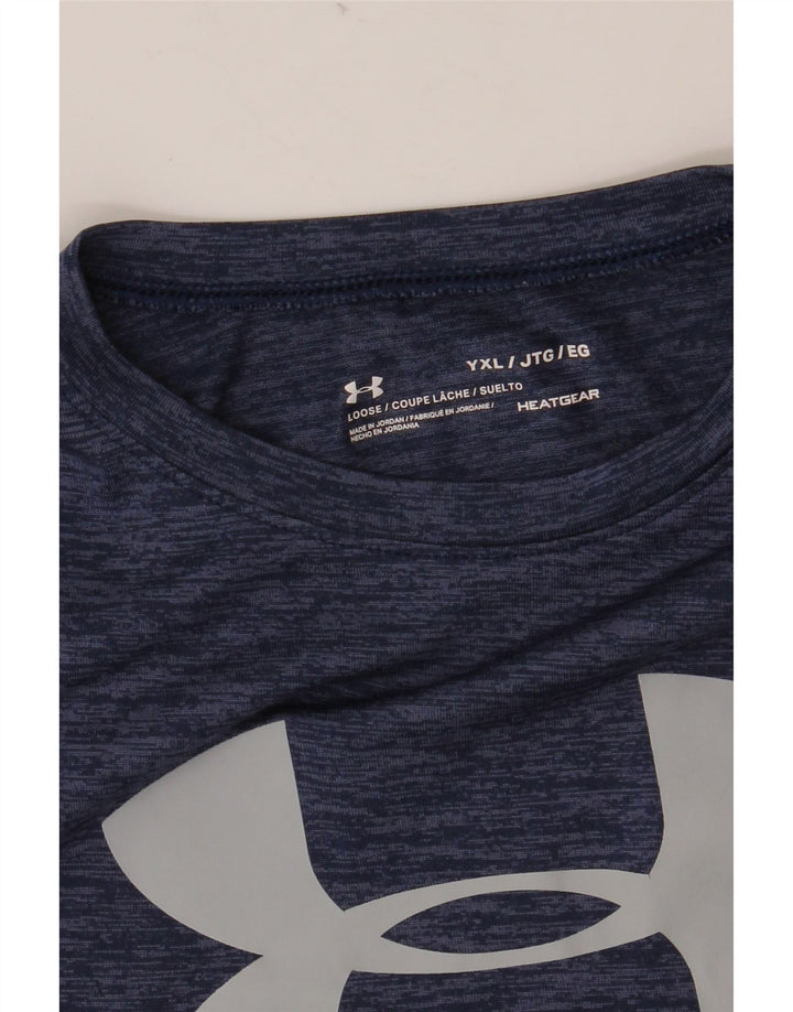 UNDER ARMOUR Băieți Heat Gear Tricou grafic Top 13-14 ani XL Bleumarin