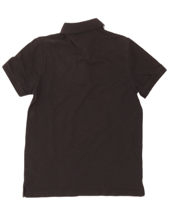 Tricou polo Tommy Hilfiger pentru bărbați, bumbac mediu negru
