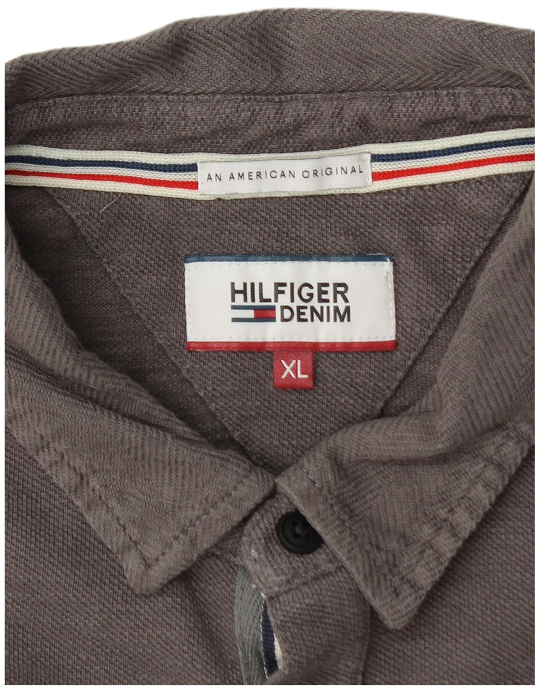 TOMMY HILFIGER Tricou polo cu mânecă lungă pentru bărbați, XL, gri