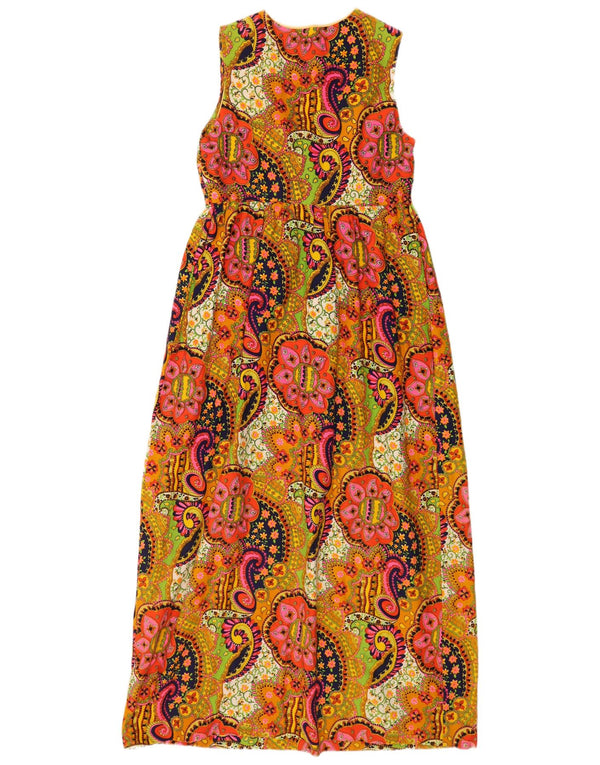 Vintage Womens Sleeveless Maxi Dress UK 12 Medium Multicoloured Paisley