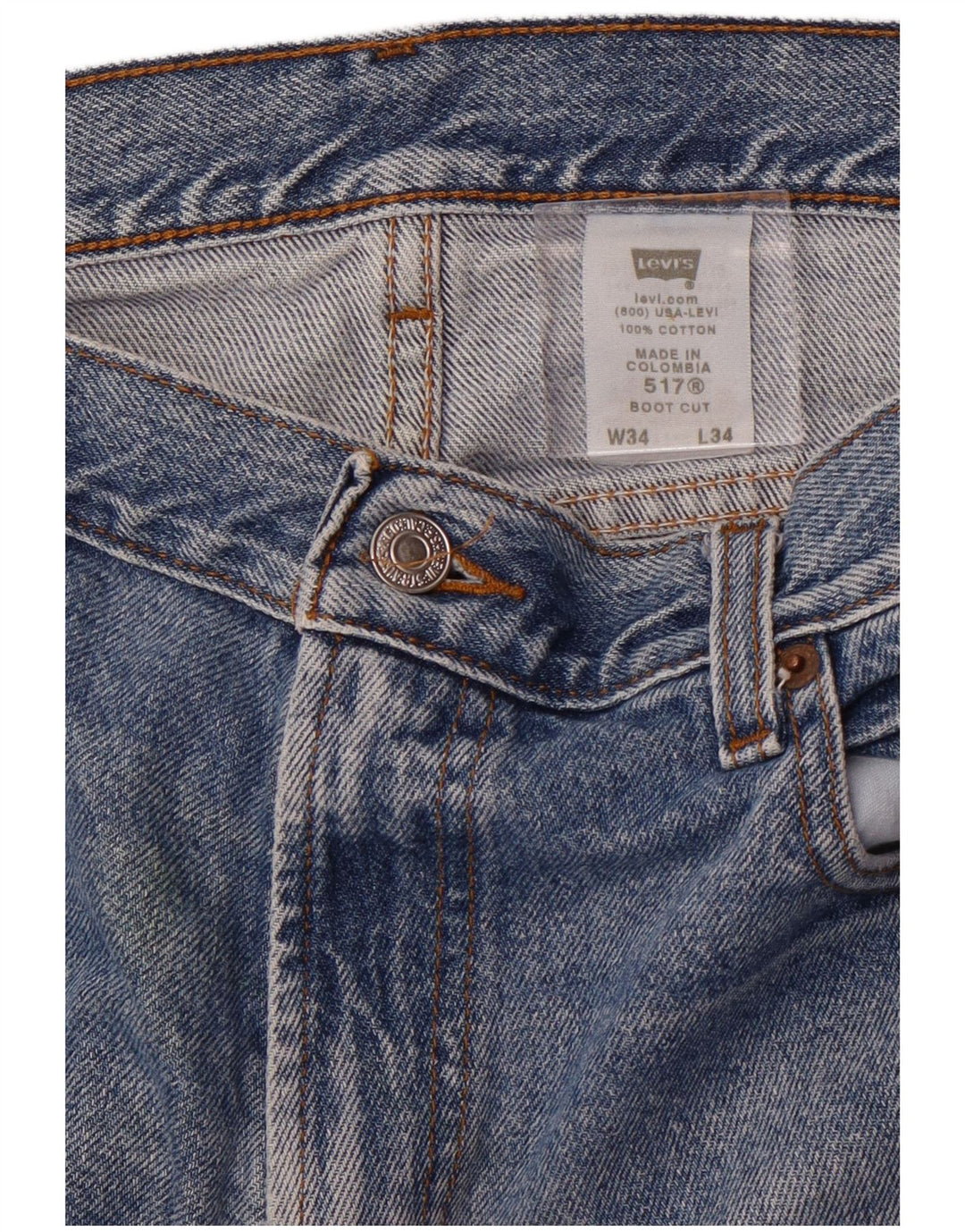Blugi pentru bărbați LEVI'S 517 Bootcut W34 L34 Bumbac albastru