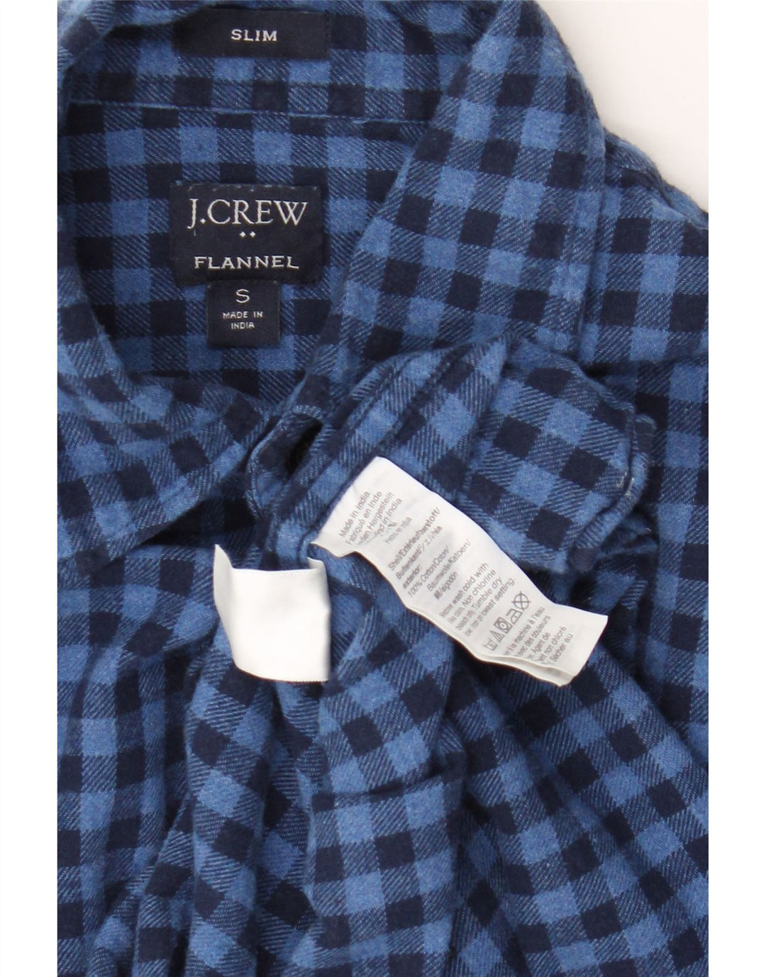 Cămașă de flanel pentru bărbați J. Crew, de culoare mică, albastră, din bumbac