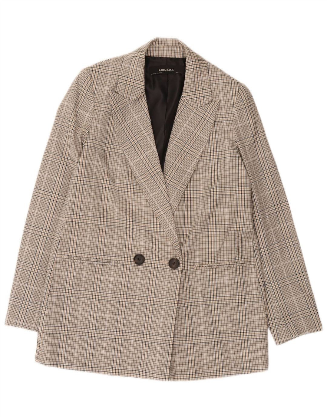 Jachetă blazer supradimensionată pentru femei Zara UK 6 XS, gri Check