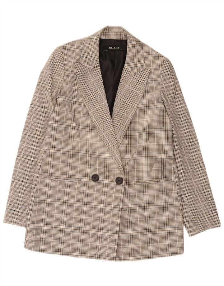 Jachetă blazer supradimensionată pentru femei Zara UK 6 XS, gri Check