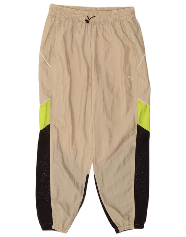 Pantaloni de trening pentru femei Puma Joggeri UK 14, mare, bej, color block
