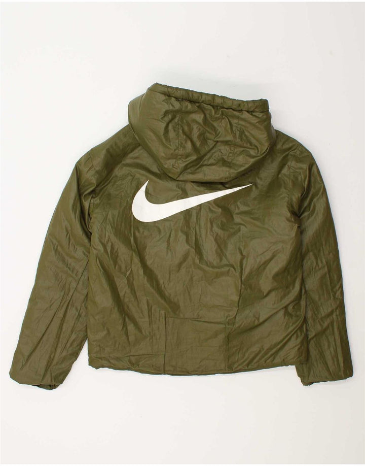 Jachetă reversibilă căptușită Nike pentru femei UK 12 Poliester verde mediu