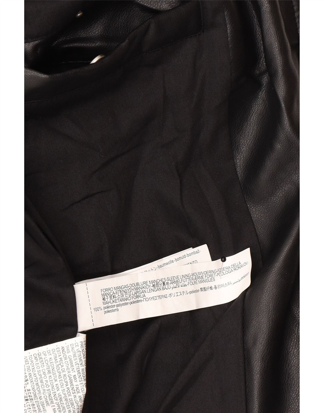 Jachetă din piele artificială pentru bărbați Zara UK 42 XL Poliester negru