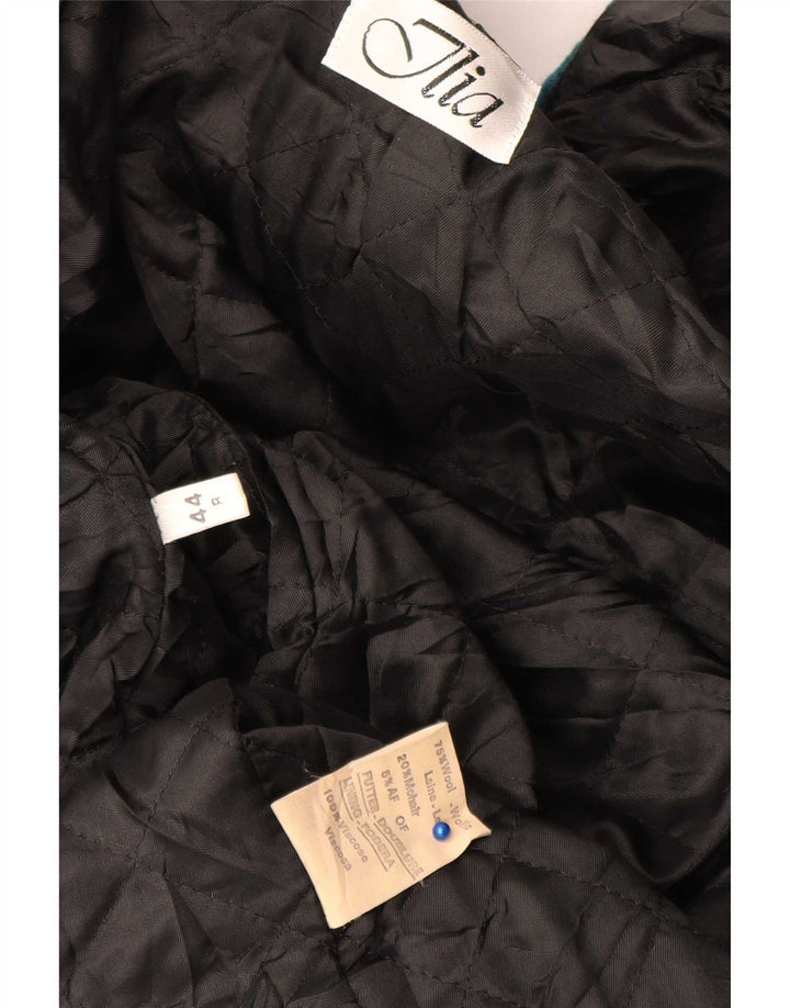 Jachetă vintage pentru bărbați cu două piepturi, UK 44 2XL, lână în carouri albastre