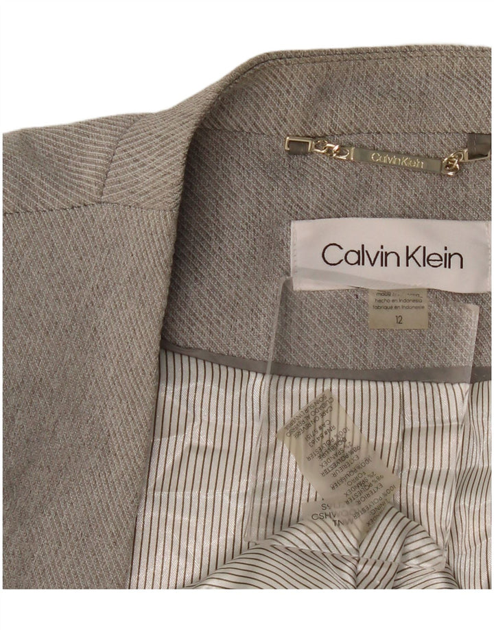 Jachetă pentru femei CALVIN KLEIN cu paragate deschise US 12, mare, gri, poliester
