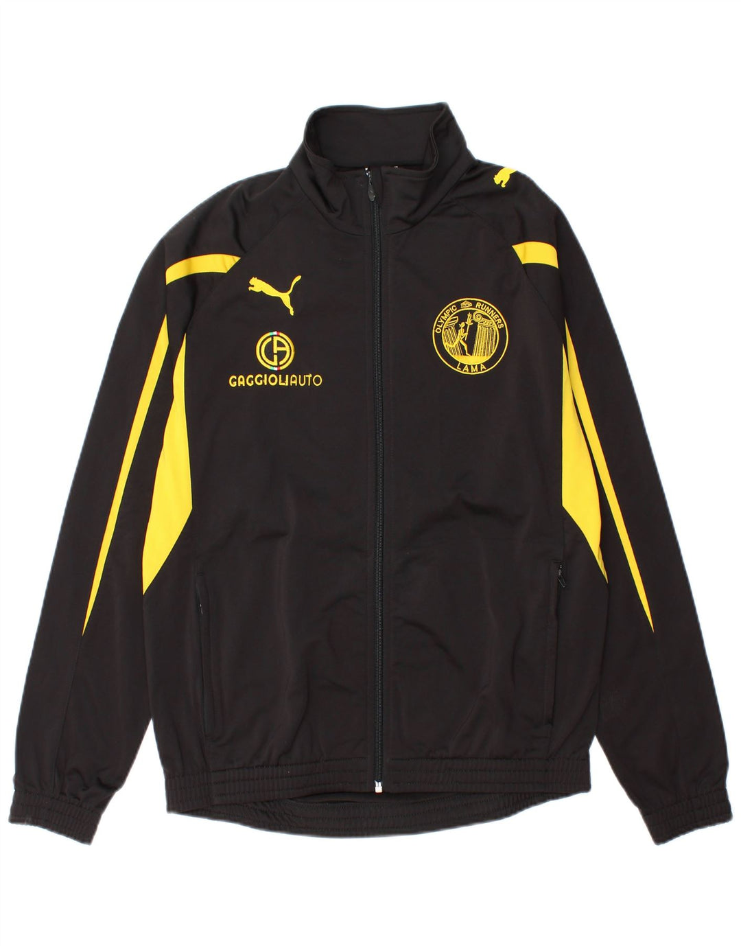 Jachetă de top Puma pentru bărbați cu grafică din poliester color bloc negru