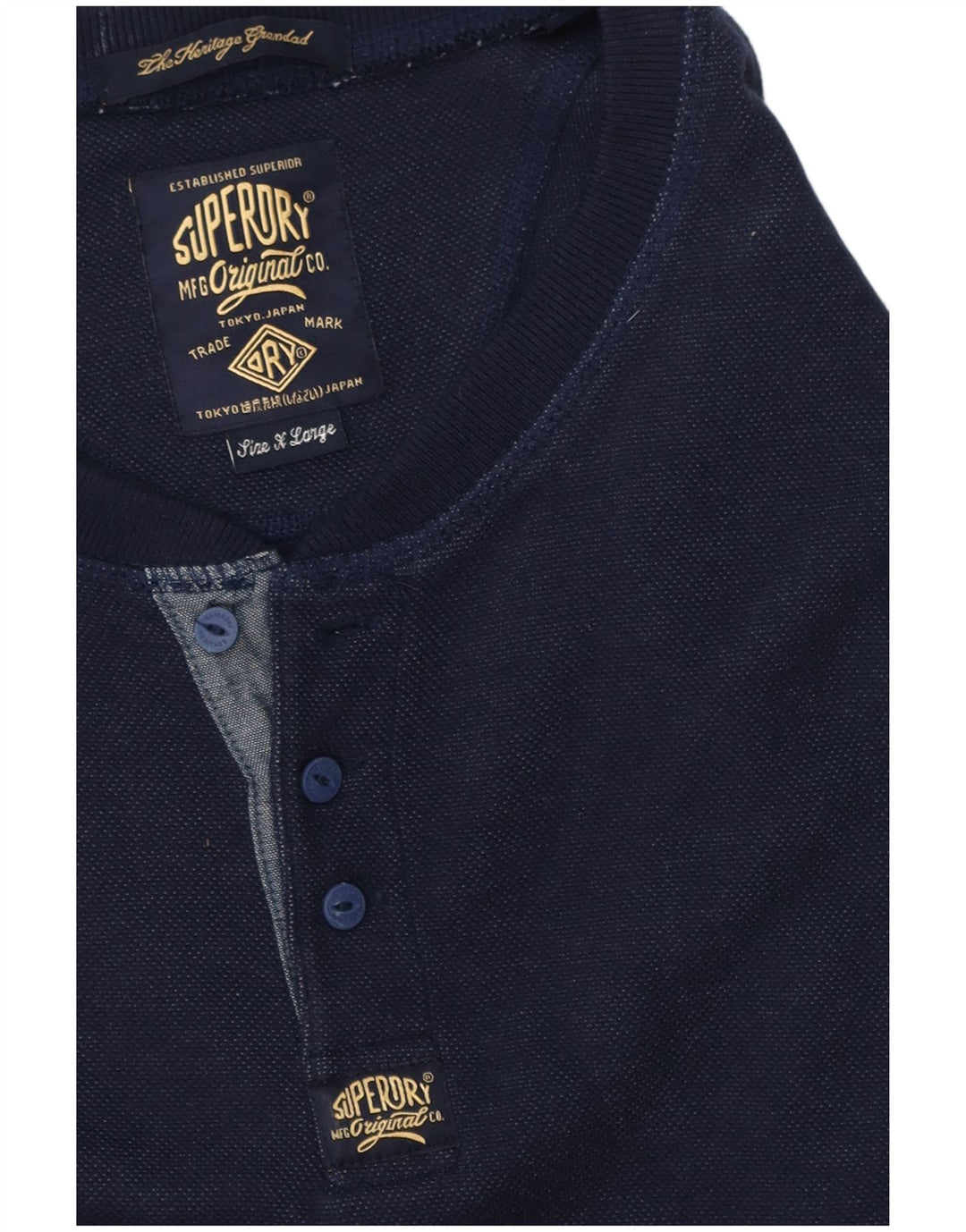 Top pentru bărbați Superdry cu mânecă lungă XL bleumarin