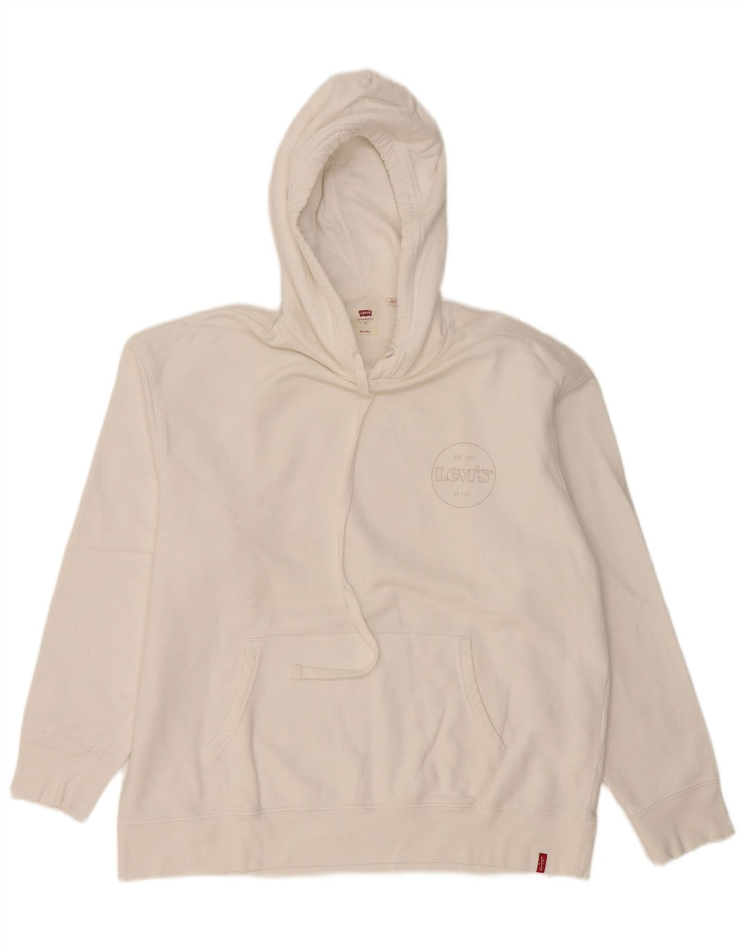 Pulover Levi's Relaxed Hoodie pentru bărbați, mare, alb, din bumbac