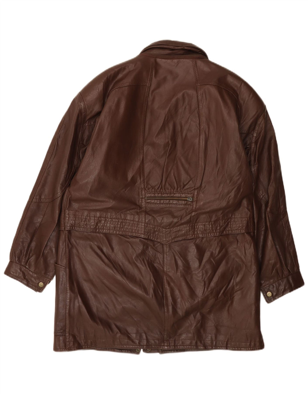 Palton de piele pentru femei VINTAGE UK 14 mare maro