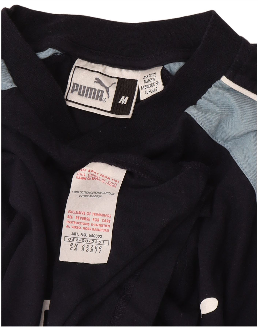 Tricou cu grafică Puma pentru bărbați Top mediu albastru bleumarin din bumbac color bloc