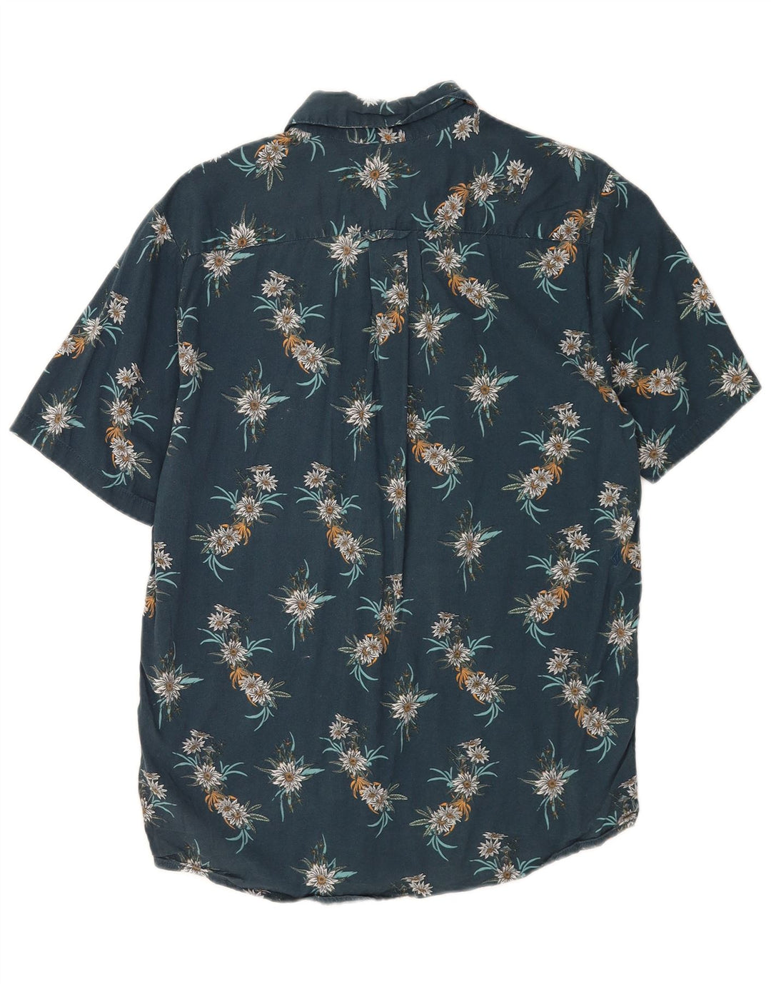 Cămașă pentru bărbați Volcom cu mânecă scurtă, cu ajustare clasică, din bumbac floral, albastru mediu