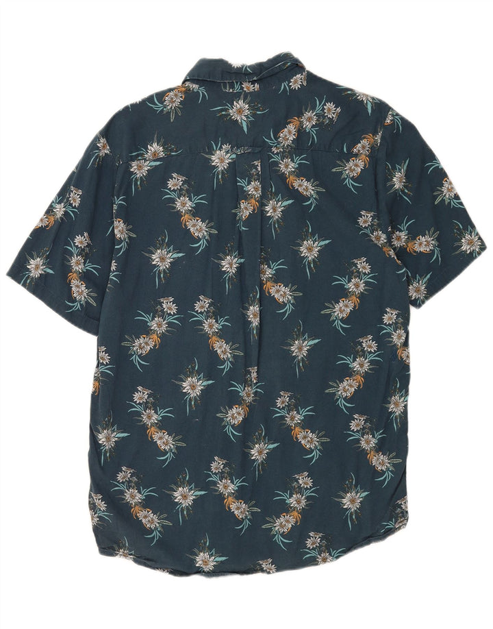 Cămașă pentru bărbați Volcom cu mânecă scurtă, cu ajustare clasică, din bumbac floral, albastru mediu