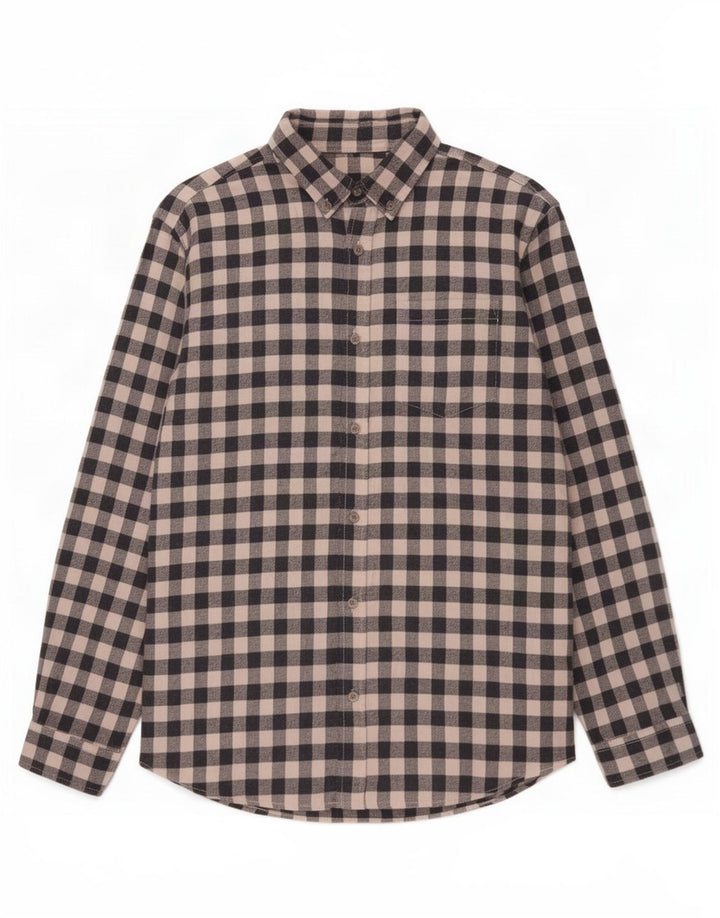 Cămașă de flanel Jack & Jones pentru bărbați, bumbac vichy albastru bleumarin mediu