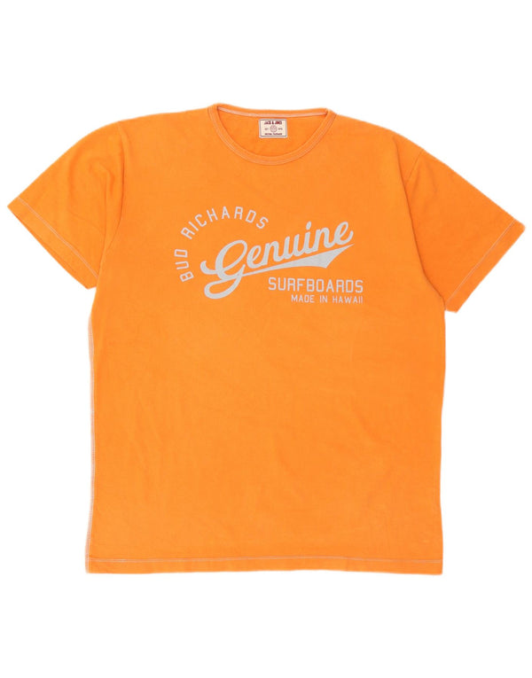 Tricou grafic Jack & Jones pentru bărbați Top XL bumbac portocaliu