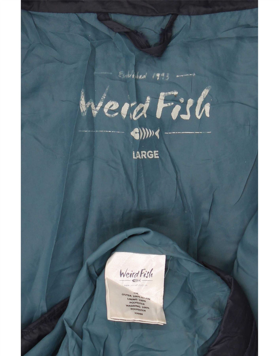 Jachetă căptușită pentru bărbați Weird Fish UK 40 mare nailon bleumarin