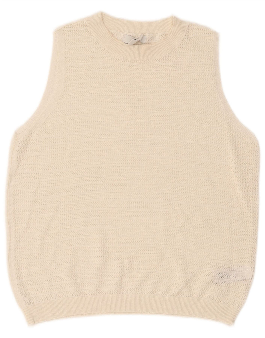 Marks & Spencer Womens Vest Tank Top UK 12 Medium Off White Poliester