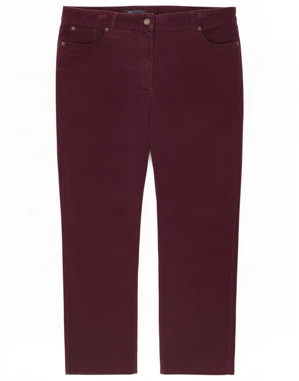 Marks & Spencer Pantaloni crop din velur pentru femei UK 16 Large W36 L25 Maroon